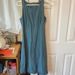 New York & Company Teal Midi Dress (Linen)